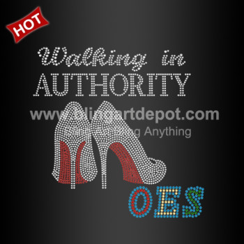 Bling Rhinestone OES Heat Transfer Walking in Authority for Clothing